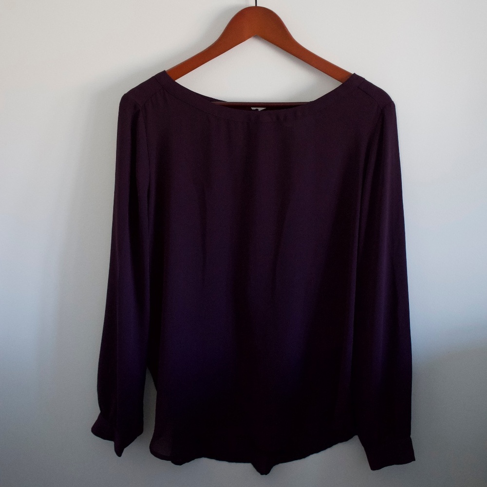 Loft Purple Chiffon Blouse. Size Medium